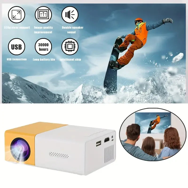 LED Home Theater Projector Small portable outdoor projector 300 lumens Home Theater Outdoor camping office meeting