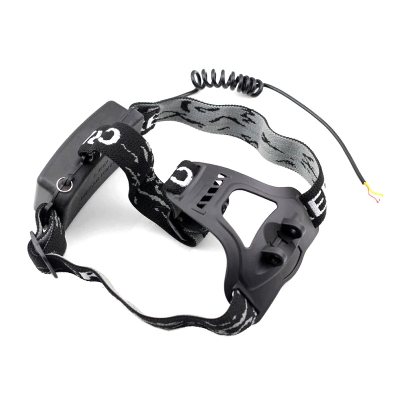 1 piece adjustable nylon head band headband Headlight belt Headlamp holder elastic head strap with power line 18650 battery box