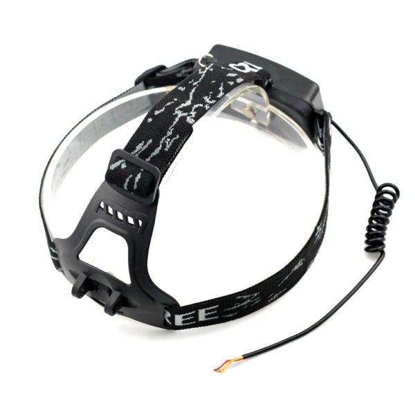 1 piece adjustable nylon head band headband Headlight belt Headlamp holder elastic head strap with power line 18650 battery box