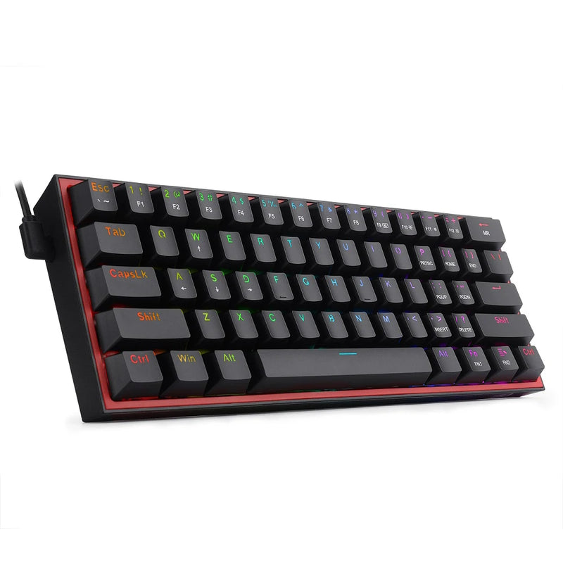 2025 K617 RGB USB Mini Mechanical Gaming Keyboard Red Switch 61 Keys Wired detachable cable,portable for travel