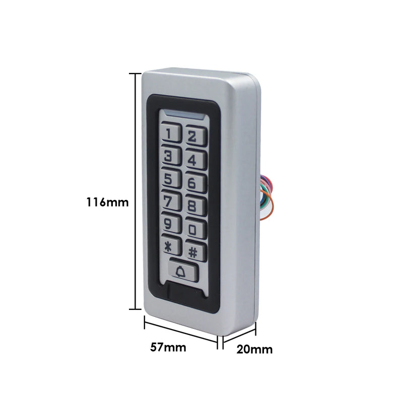 Backlight RFID Metal Keypad Door Access Control System Wiegand 26/34 IP68 Waterproof Proximity Card Standalone With 2000 Users