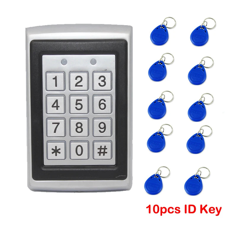 125Khz RFID Metal Access Control Keypad Waterproof Rainproof Cover Door Opener Electronic Lock System Lock Keypad WG26 Output