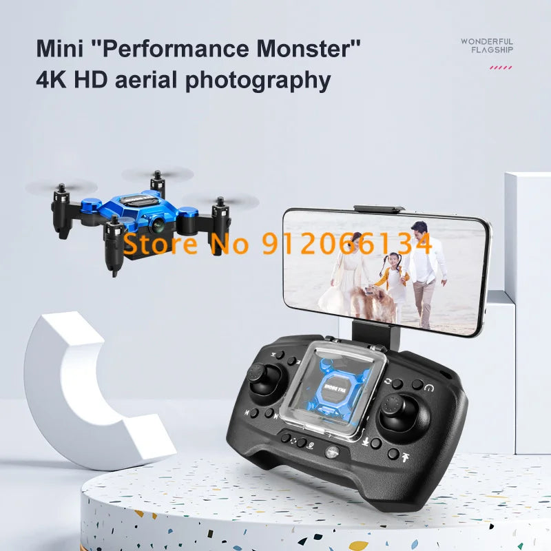 4K Mini Folding Remote Control Quadcopter Smart Suspension 360 Degree Rotating One Key Return Aerial RC Drone Toys For Kids Gift