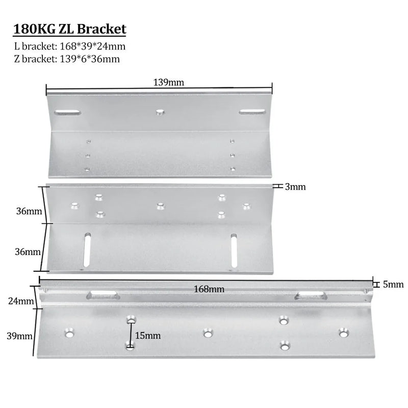 12V Electromagnetic Locks 180KG/350lbs Electric Magnetic Lock ZL U Bracket for Electronic Door Access Control System Waterproof