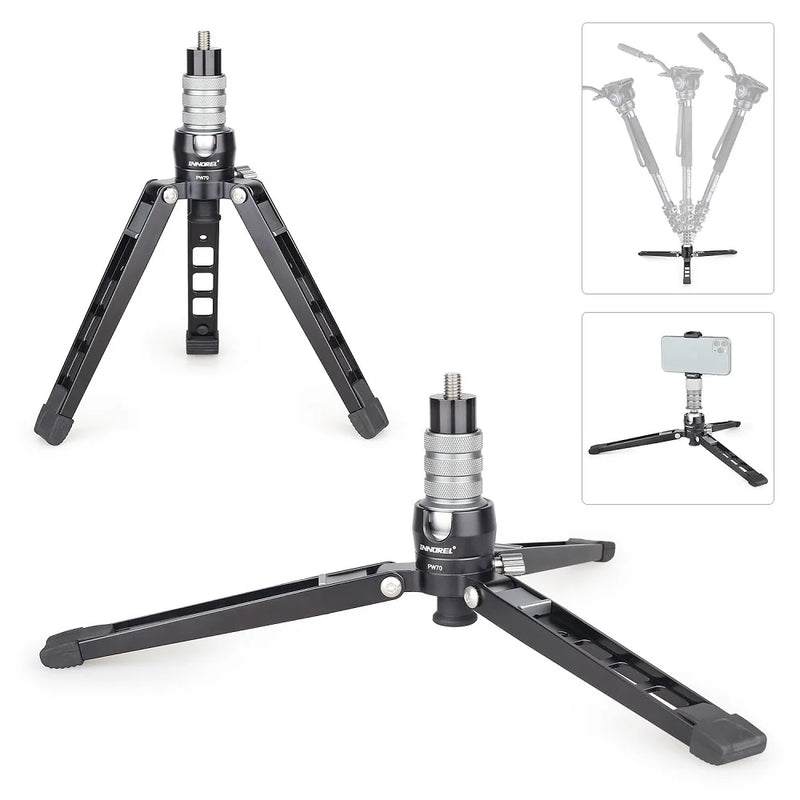 PW70 Tripod Aluminum Mini Multi-Function Photography Bracket For DSLR Camera Smartphones Monopod Stand Base Desktop Tripode