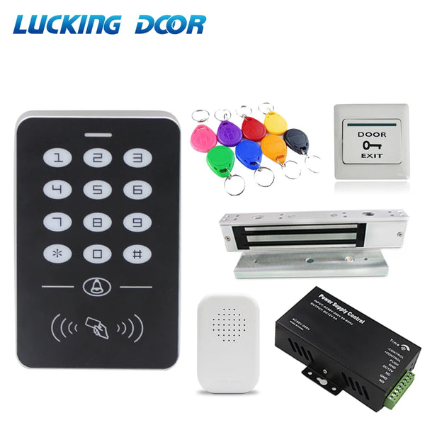 RFID keyboard keys Smart Door Access Control System With 180KG door lock electronic Power Supply  Door Access Control System Kit