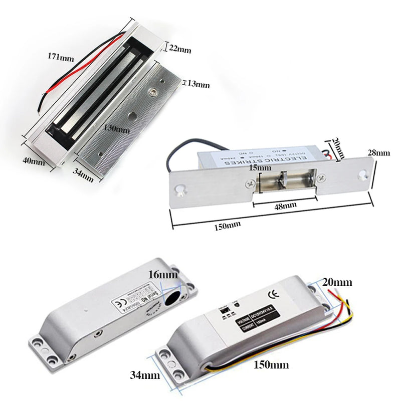 Waterproof 125KHZ Door Access Control System Kit RFID Touch Keypad Electric Magnetic Lock WG 26/34 3000 user with Access Power