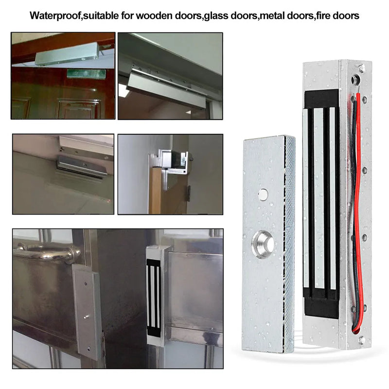 12V Electromagnetic Locks 180KG/350lbs Electric Magnetic Lock ZL U Bracket for Electronic Door Access Control System Waterproof