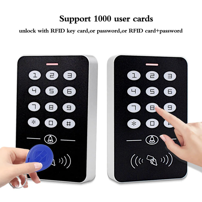 OBO Standalone Access Control Keypad RFID Keyboard System Waterproof Outdoor Cover 125KHz Controller Card Reader 10pcs Keyfobs