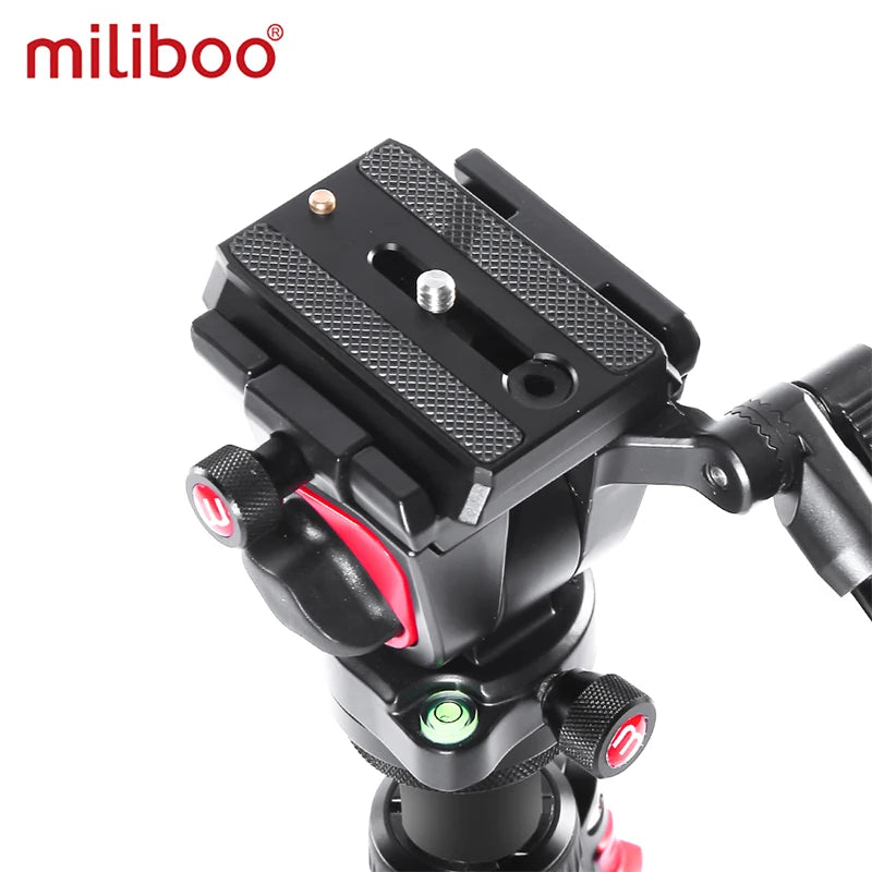 miliboo MUFA-BK Professional Photographic Travel Compact Aluminum Heavy Duty Tripod Monopod&Fluid Head for Digital DSLR Camera