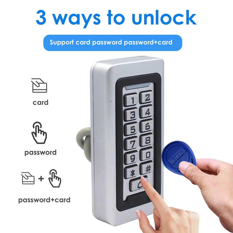 Backlight RFID Metal Keypad Door Access Control System Wiegand 26/34 IP68 Waterproof Proximity Card Standalone With 2000 Users