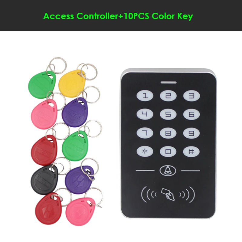 RFID keyboard keys Smart Door Access Control System With 180KG door lock electronic Power Supply  Door Access Control System Kit