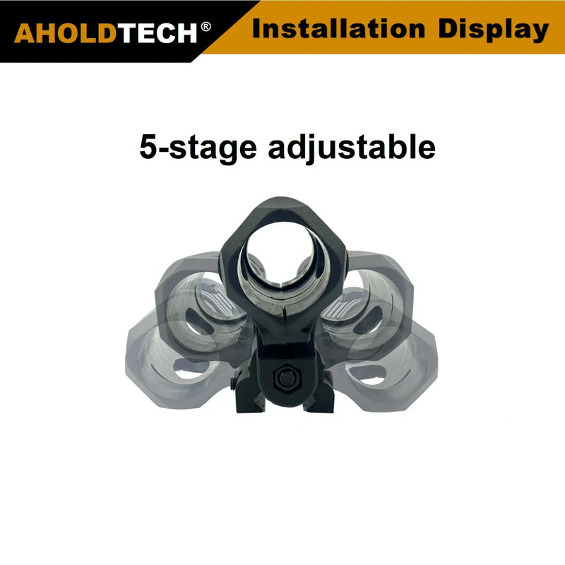 Aholdtech FA02 25mm Multi-Angle Flashlight Holder Tactical Helmet Light Clamp Mounted On Fast Bulletproof Helmet Rail