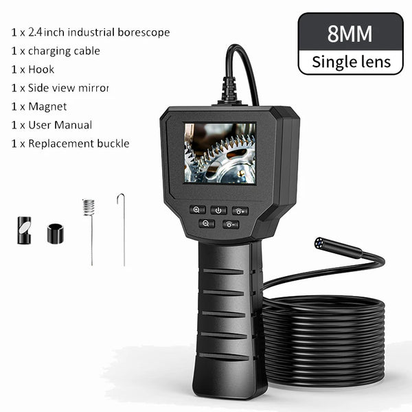 2.4 IPS Screen, Industrial Endoscope, IP67 Waterproof LED Camera HD1080P Pipe, Sewer Car Inspection, Endoscope,