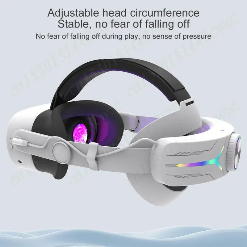 Comfort Adjustable RGB Head Strap for Meta Quest 3S VR Headset Head Band Head Strap 6000mAh Battery Extend VR Playtime Headband