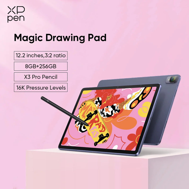 XPPen Magic Drawing Pad Android Tablet with 16K Levels X3 Pro Pencil 12.2'' Graphics Tablet 8GB/256GB 8000mAh Battery Android 12