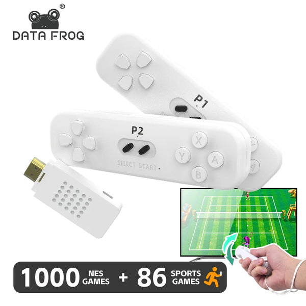 DATA FROG Retro Game  With 2.4G Wireless Controller 4k Classic Motion Sensing Game Console Video Game Built in 1000 NES Games