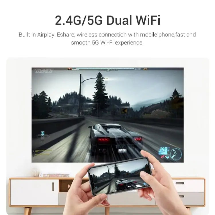 4K Projector Smart Handheld & Portable Proyector D048B Touch Pad 100 Inch Max Outdoor Cinema Office Theater Game Projection