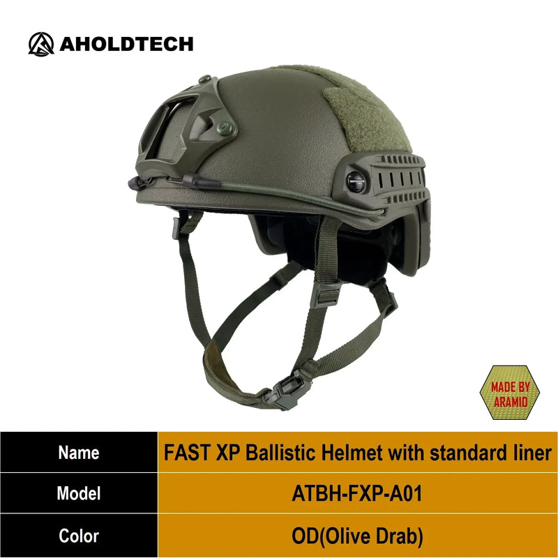 Aholdtech Bulletproof Helmet FAST XP Tactical PE Aramid ISO NIJ IIIA 3A CAM FIT BOA Dial EPIC Liner High Cut Ballistic Helmet