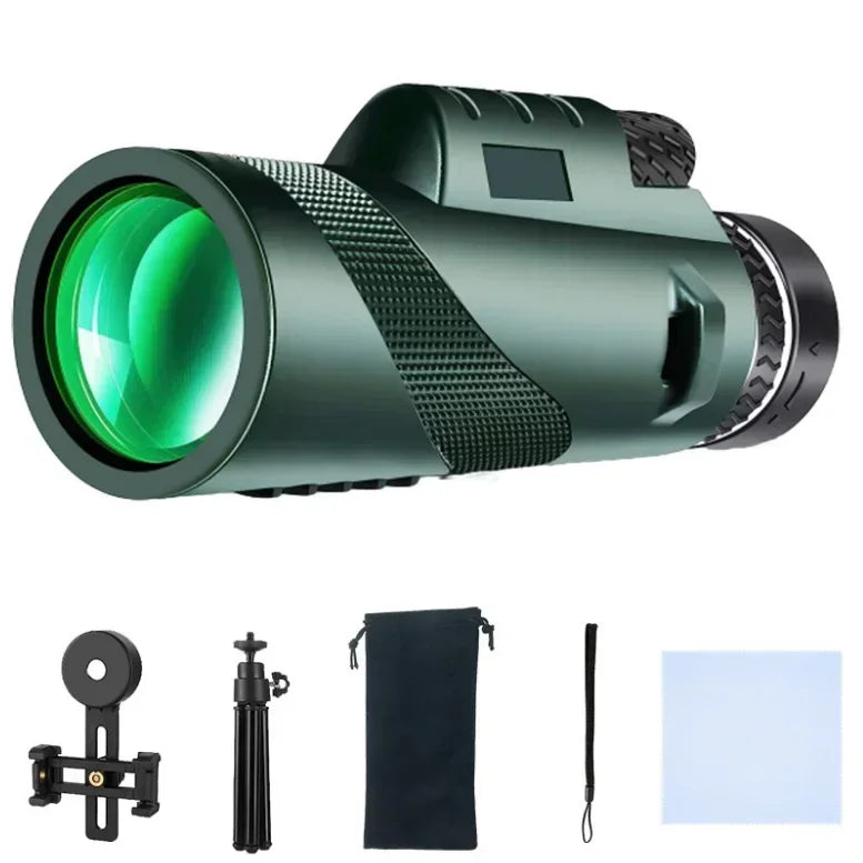 80X100 HD Zoom Powerful Binoculars Long Range Portable Professional Telescope Monocular Low Night Vision for Hunting