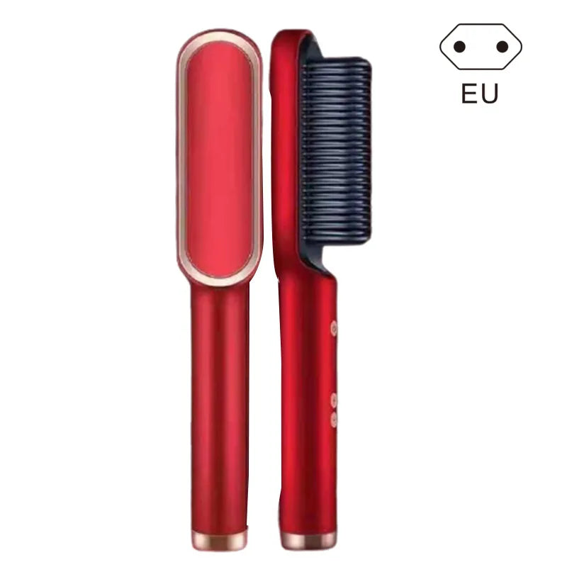 2 in 1 Electric Hair Brushes,Negative Iron Hair Straightener with 5 Temp,Portable Comb Iron Heated Styling Comb,10s Fast Heating