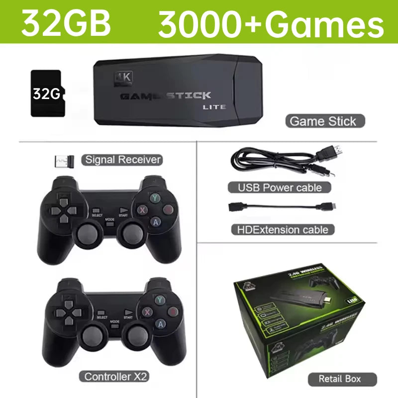 M8 Retro Game Console 2.4G Dual Wireless Controller 4K Built in 10000 Classic Games for PS1/GBA Video HD Output Gaming Players