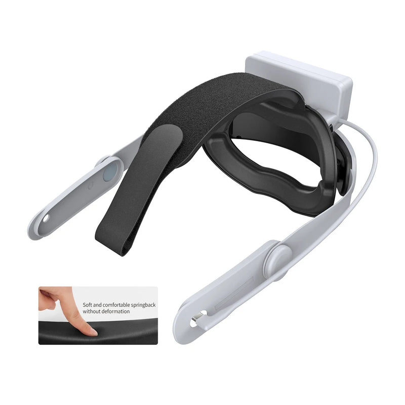 Head Strap Replacement with 18500mWh Battery Pack Reduce Facial Stress Comfort VR Strap for Meta Quest 3S/Quest 3 VR Accessories