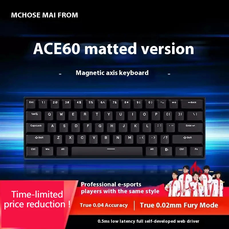 Mchose Ace 60 Pro Valorant Magnetic Mechanical Keyboard Esports Game Performance Beast 0.02mm Accuracy 0.125ms Delay  Fury Mode