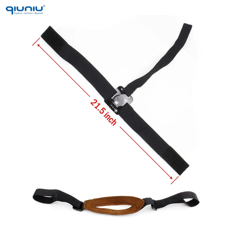 QIUNIU Head Strap Belt Harness Mount with Chin Strap for GoPro Hero 13 12 10 9 8 Akaso DJI Osmo Action Camera Go Pro Accessories