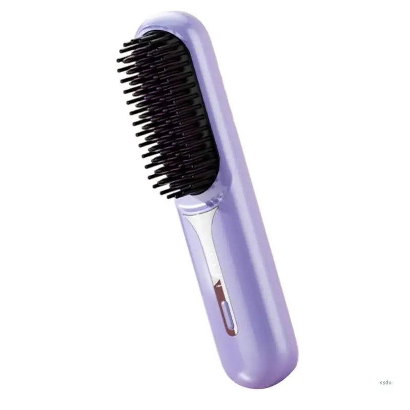 Travel Friendly Cordless Hair Straightener Brush With Adjustable Temperature Rechargeable Styling Comb Fast Heating