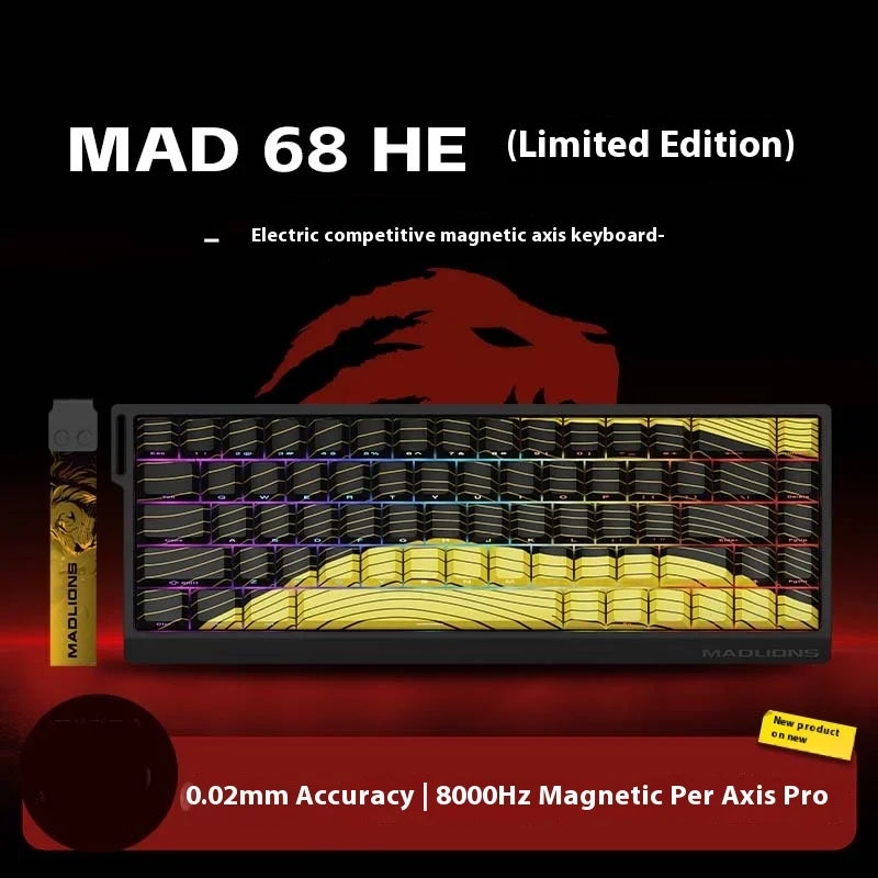 MADLIONS MAD 60HE/68HE Magnetic Switch Keyboard Rapid Trigger Wired Gaming Keyboard Hot Swap Customized Keyboard Gamer Accessory