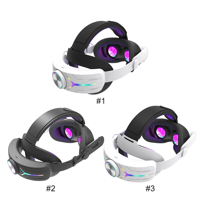 Adjustable RGB Head Strap 12000mAh Battery Comfort Head Strap Head Strap Headband VR Head Strap for Meta Quest 3S VR Accessories