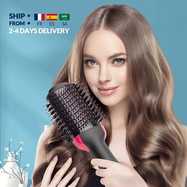 Hair Dryer Hot Air Brush Styler and Volumizer Hair Straightener Curler Comb Roller One Step Electric Ion Blow Dryer Brush