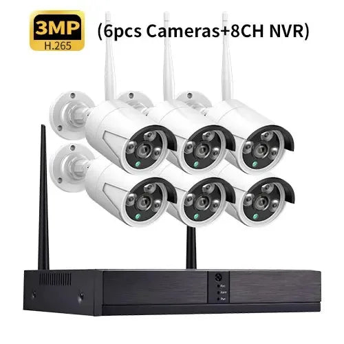 Gadinan 8CH 3MP Wireless NVR Kit Face Detect H.265+ Security System Outdoor Audio Wifi IP Camera Video Surveillance CCTV Camera