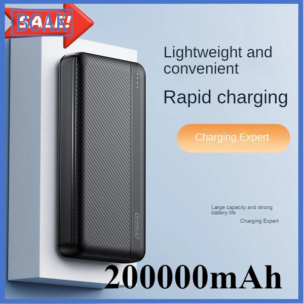 Large Capacity Power Bank 200000mAh 20000mah Fast Charging Portable for Android Mobile Phone Universal BCAK