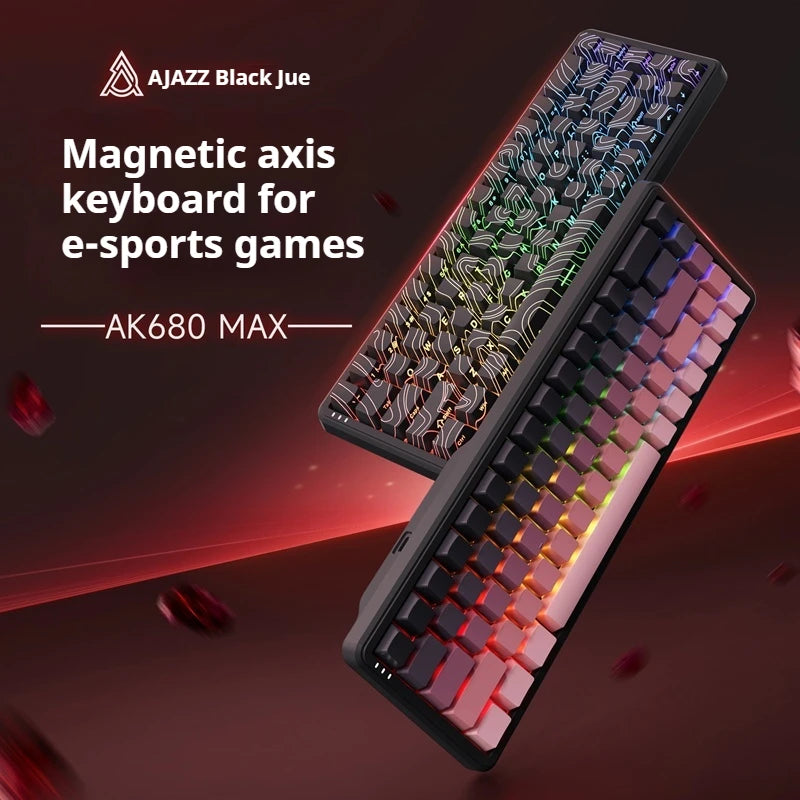 Ajazz Ak680max Magnetic Switch Keyboard Wired 68Keys E-Sports Game 8k Return Rate PC Office Game Mechanical Keyboard Custom Gift