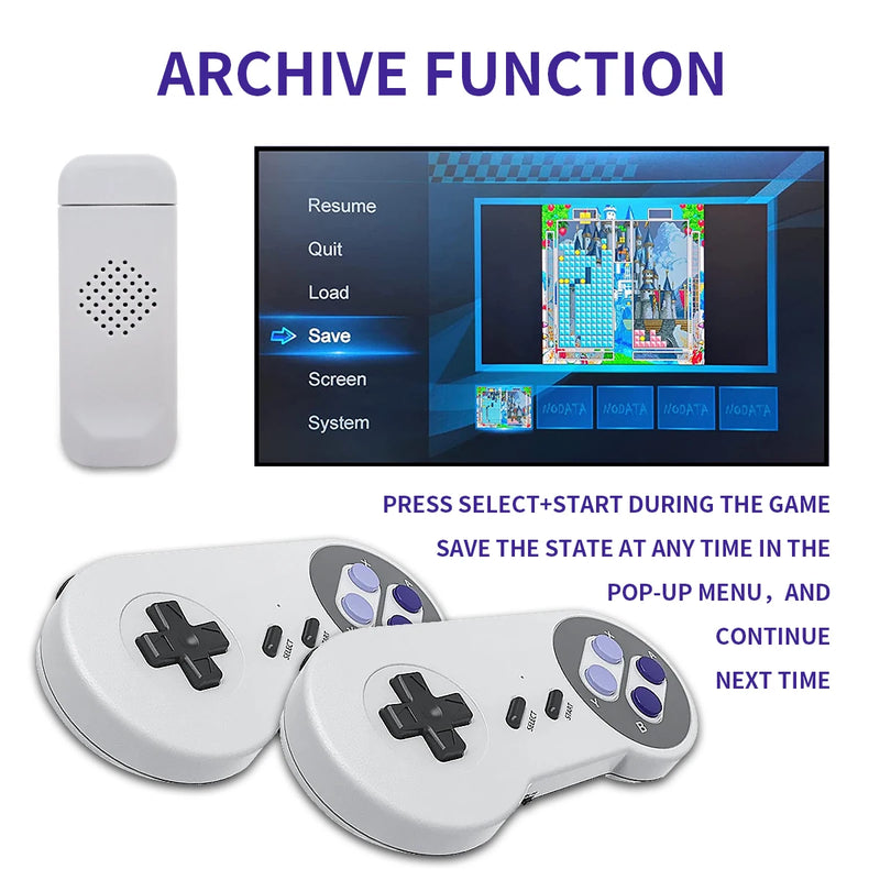 SF900 Retro Video Game Console HD Game Stick With 4900 Games for SNES Wireless Controller 16 Bit Consolas De Videojuegos for NES