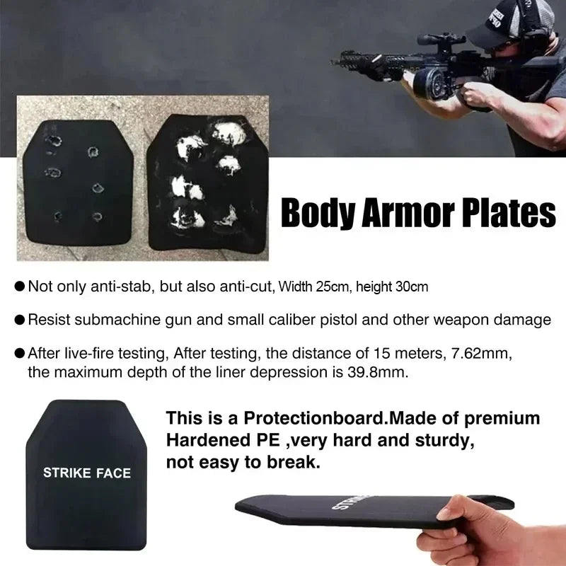 Ballistic Plate UHMW-PE Body Armor Vest Bulletproof Plates Lightweight Anti-Stab Bullet-Proof Shield Panel NIJ IIIA Stand Alone