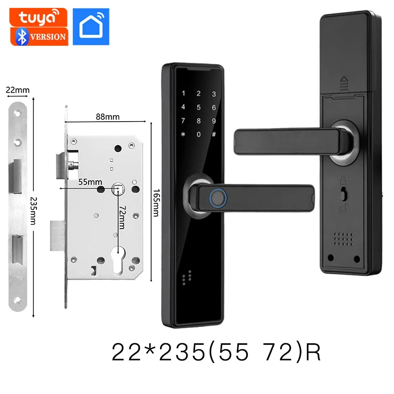 PHIPULO Tuya Bluetooth Electronic Door Lock Work with Digital Smart Lock App Remote Unlocking Digital Door Lock 2024 New