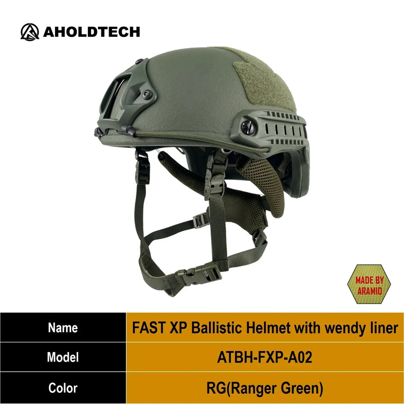 Aholdtech Bulletproof Helmet FAST XP Tactical PE Aramid ISO NIJ IIIA 3A CAM FIT BOA Dial EPIC Liner High Cut Ballistic Helmet