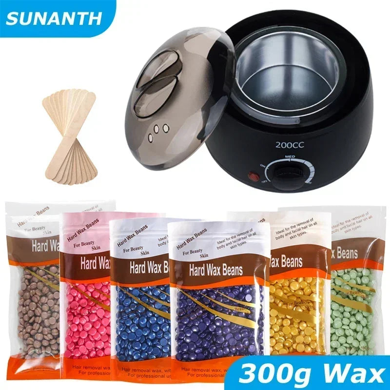 Hair Removal Wax Machine Waxing Heater and Beans Kit Depilatory Epilator Wax-melt Pot Paraffin Warmer Heating Machine