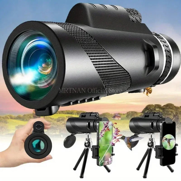 80X100 HD Zoom Powerful Binoculars Long Range Portable Professional Telescope Monocular Low Night Vision for Hunting