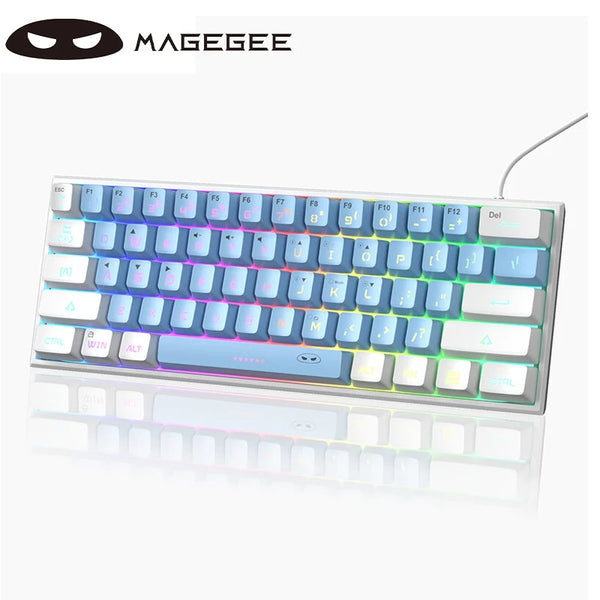 MageGee TS91 60% Mini Membrane USB  Keyboard, 61 Key Wired RGB Backlit Gaming Office Computer Keyboard for Windows/Mac