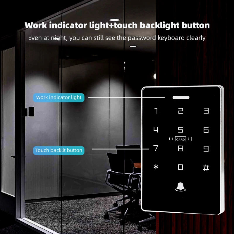 Mobile NFC access controller  waterproof door lock keyboard card swiping password IC unlocking ID dual frequency