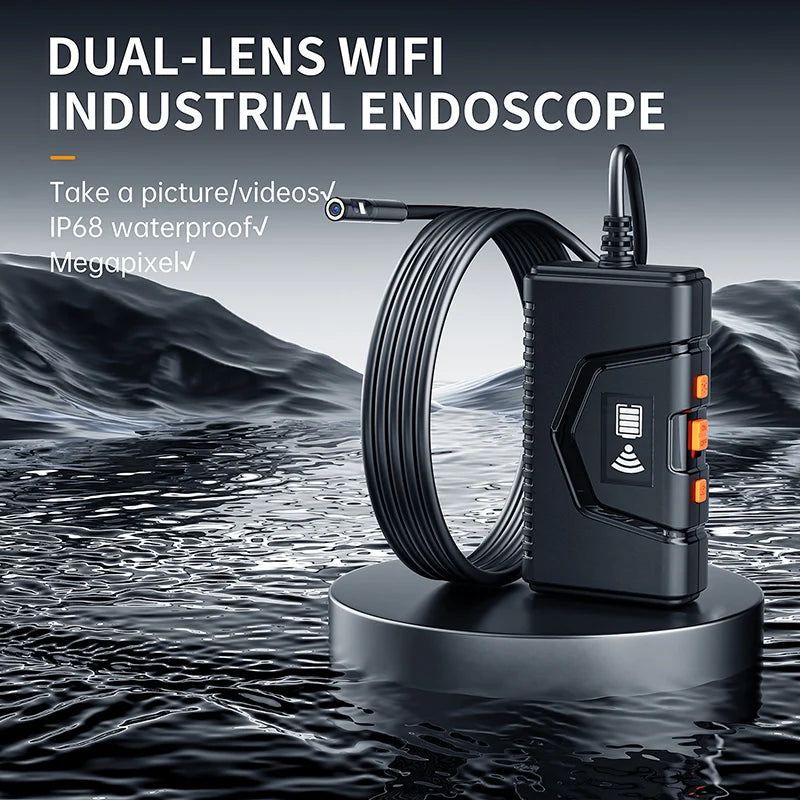 Wireless Endoscope for Automotive Inspection Semi-Rigid Flexible Waterproof Single & Dual WiFi Borescope Camera For Android IOS