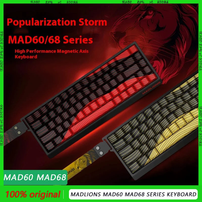 New MADLIONS MAD60 MAD68 series Magnetic Switch Mechanical Keyboard Customized E-sport 0.04RT 8K Polling Rate 0.125ms Latency