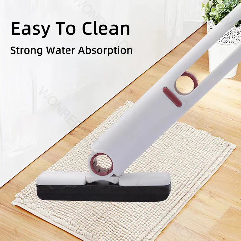 Portable Hands-free Lazy Sponge Mop Home Mini Lazy Desktop Glass Cleaning Tool Bathroom Toilet Crevices Handheld Cleaning Mop