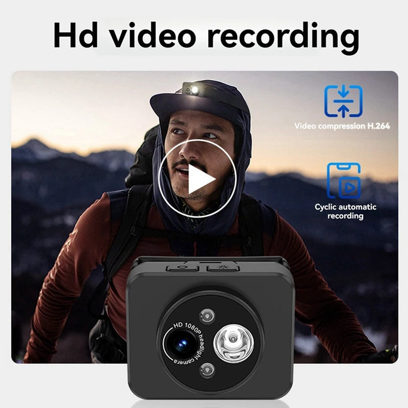 Head-Mounted Sports Camera HD PTZ Anti-Shake Camera Short Video Cycling Outdoor Video Recorder Vlog Recorder