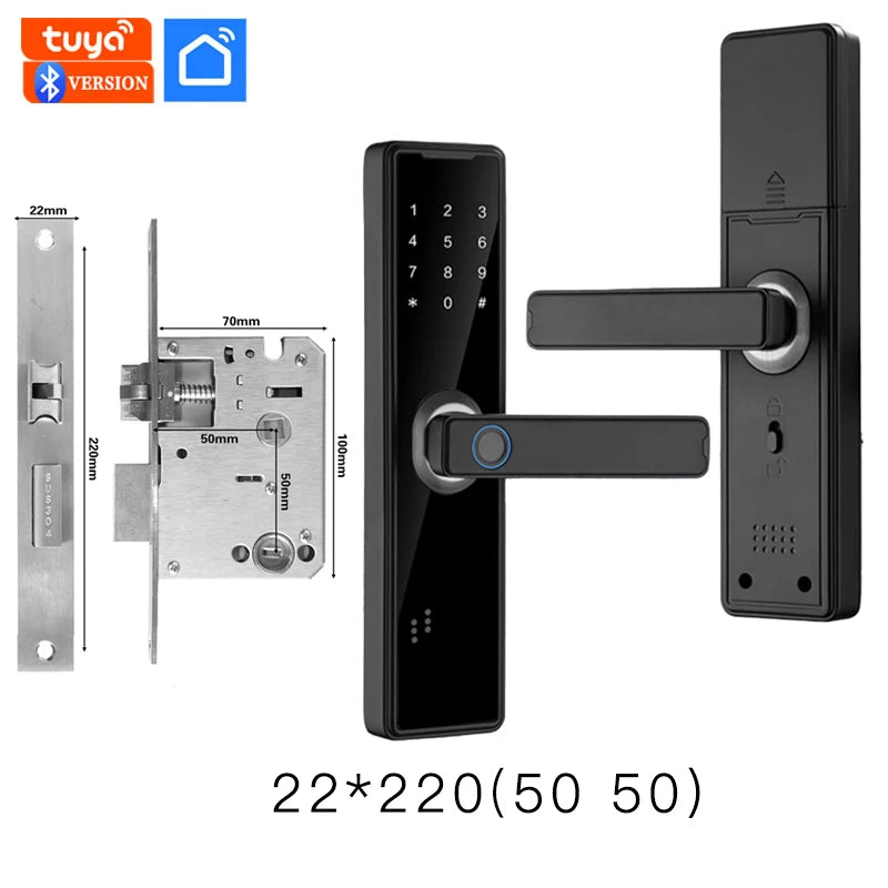 PHIPULO Tuya Bluetooth Electronic Door Lock Work with Digital Smart Lock App Remote Unlocking Digital Door Lock 2024 New