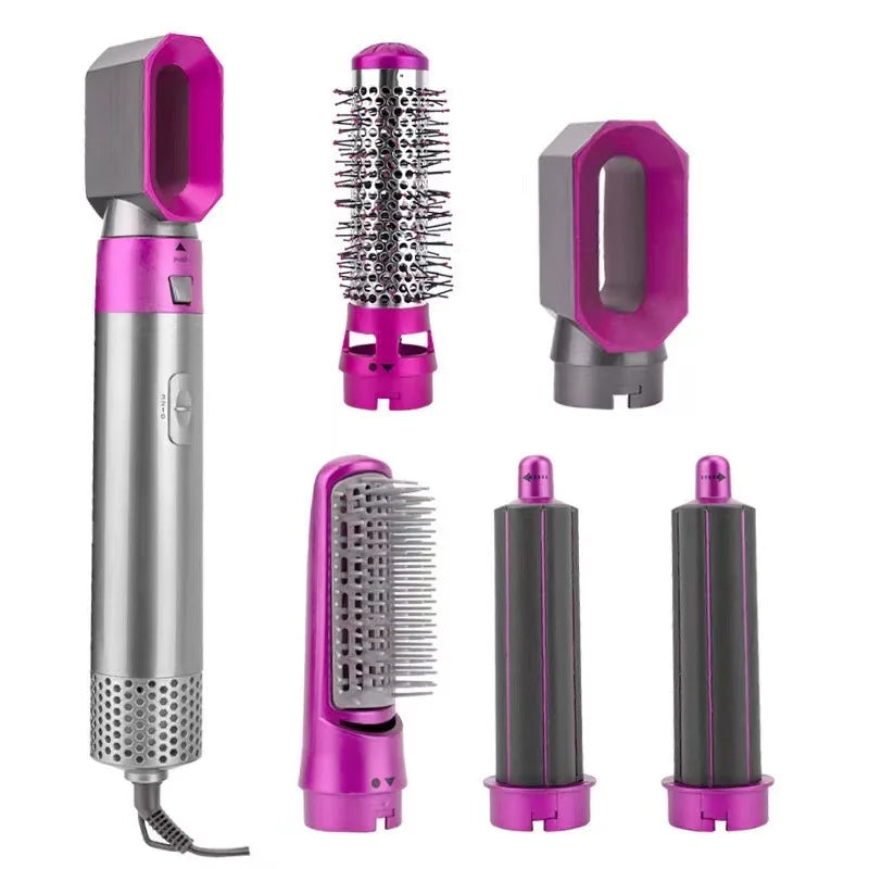 Five in One Hot Air Comb, Automatic Curling Iron, Dual Purpose Hair Styling Comb, Electric Hair Dryer, Hair Dryer Comb